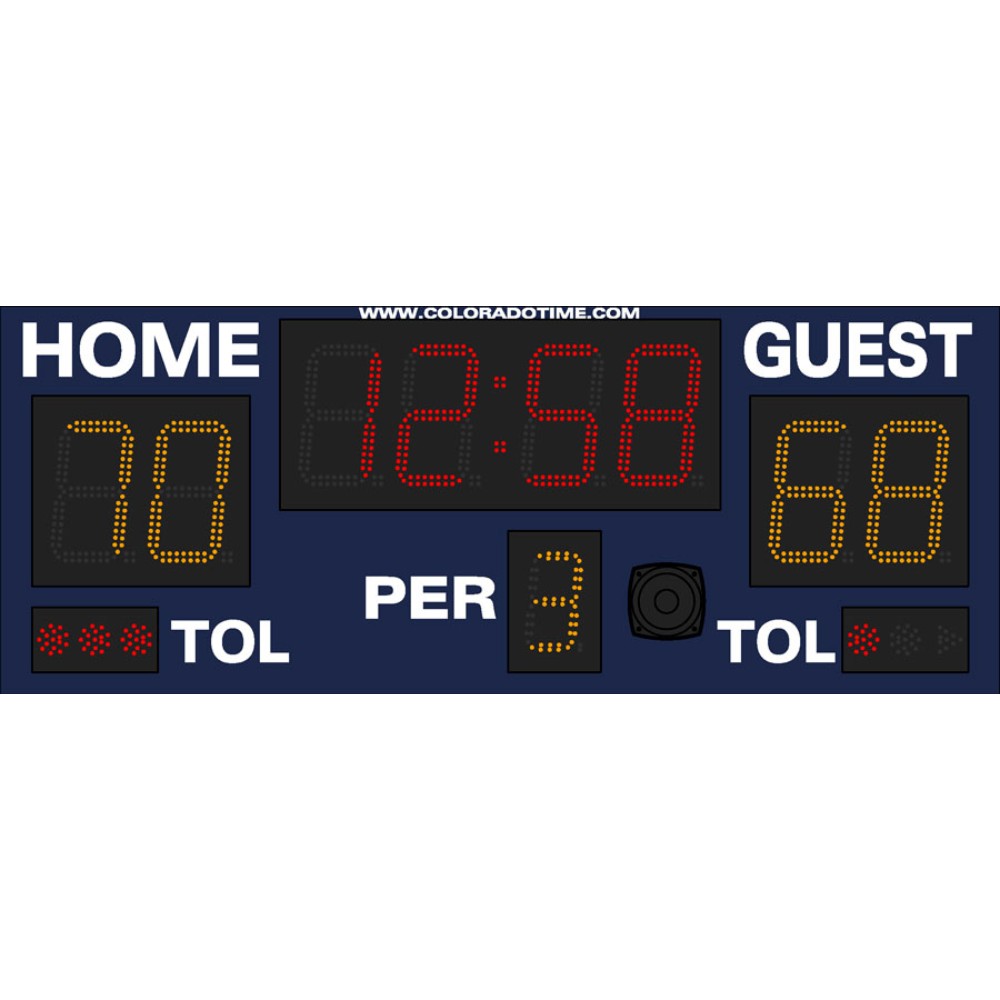 Scoreboard, Electronic, Digital, W/Tnmc, 240Vac 50/60 Hz, 6 X 10 Feet, 4 Components