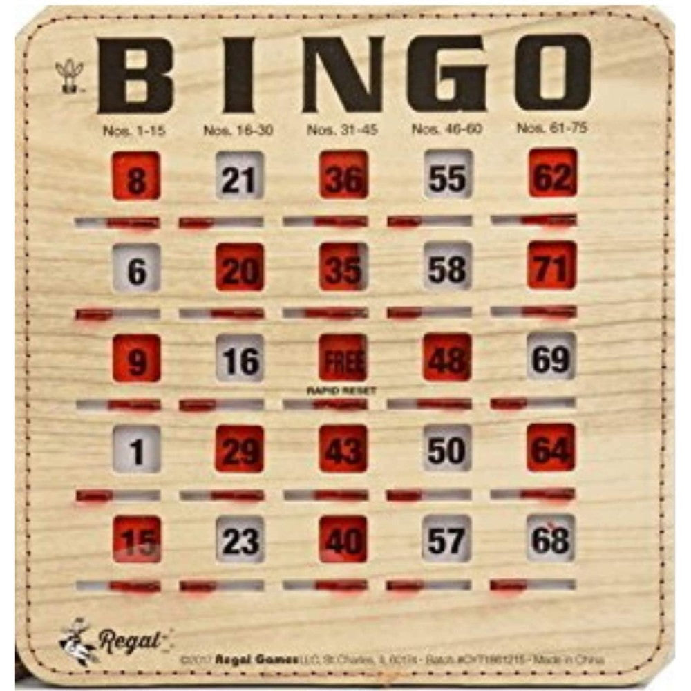Game, Shutter Bingo Cards, Fingertip, Woodgrain, 6.625 X 6.5 Inches 145Wot100