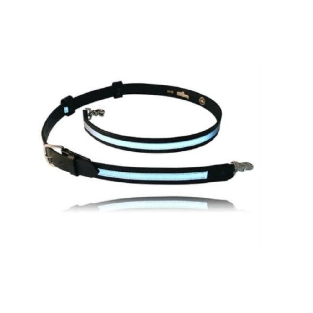 Belt, Safety, W/Reflective Ribbon, Regular, Leather, Black, 53-62 Inches
