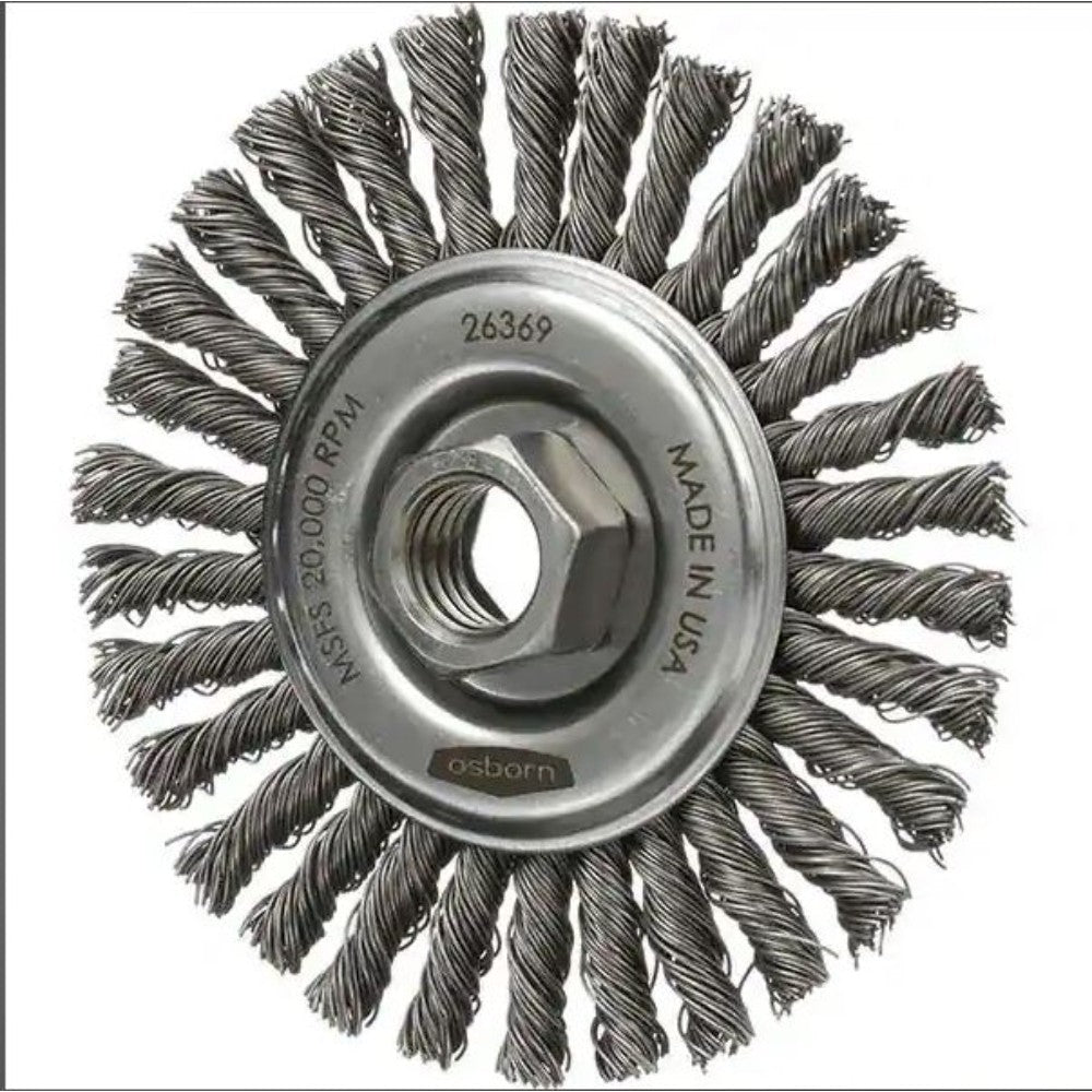 Brush, Wire, Rotary Wheel, 4500 Rpm, Steel, 1-1/4 X 8 Inches