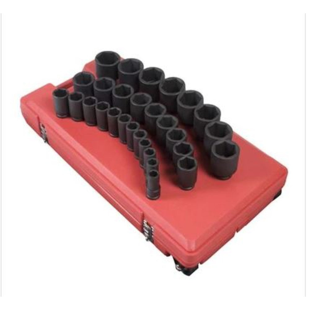 Socket Set, Socket Wrench, Sae, Deep, 3/4 Inch, 29 Pieces