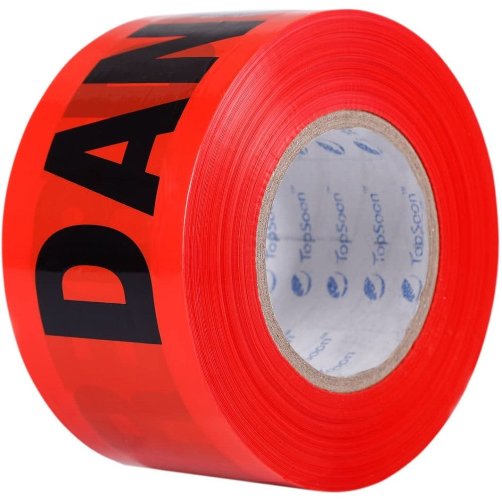 Red Danger Warning Tape DANGER Tape Caution Tape Roll 3-Inch by 1000-Feet Non-Adhesive Sharp Red Color Warning Tape