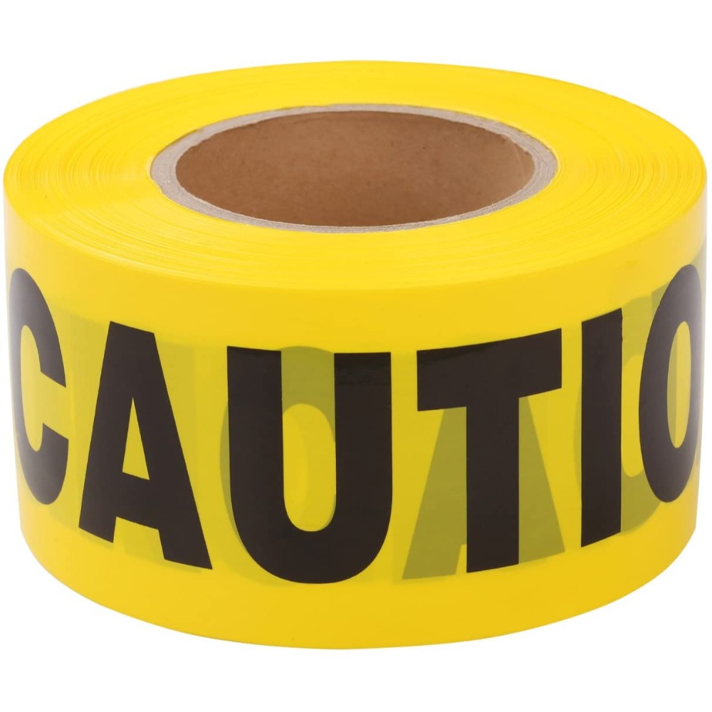 Yellow Caution Tape CAUTION Tape Roll 3-Inch Wide x 1000-Feet Long Bright Yellow Barrier Tape Construction Tape Halloween Party Tape