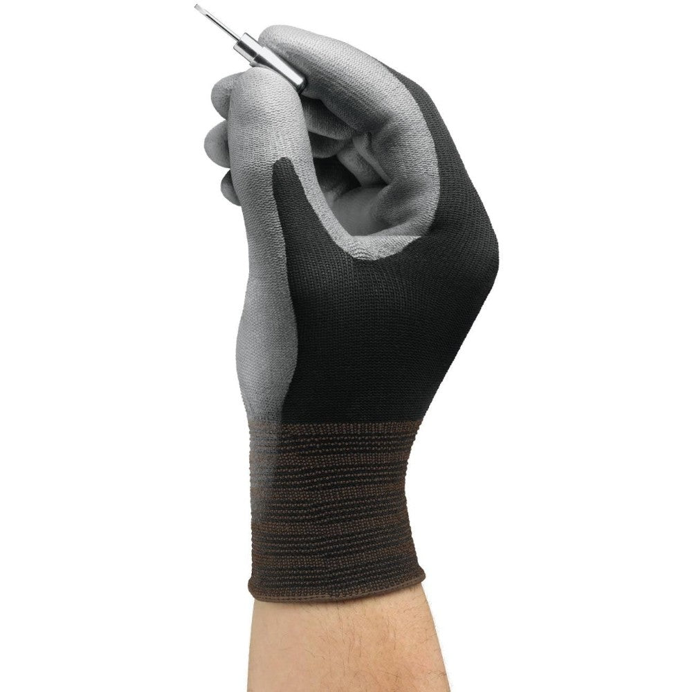 Hyflex Multi-Purpose Gloves  Nylon Polyurethane Glove, Gray Polyurethane Coating, Knit Wrist Cuff ( 40 EA SIZE 8, 40 EA SIZE 9)