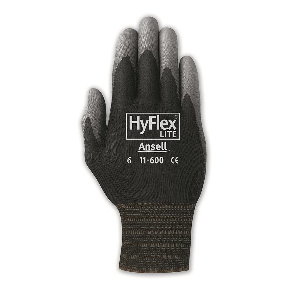 Hyflex Multi-Purpose Gloves  Nylon Polyurethane Glove, Gray Polyurethane Coating, Knit Wrist Cuff ( 40 EA SIZE 8, 40 EA SIZE 9)