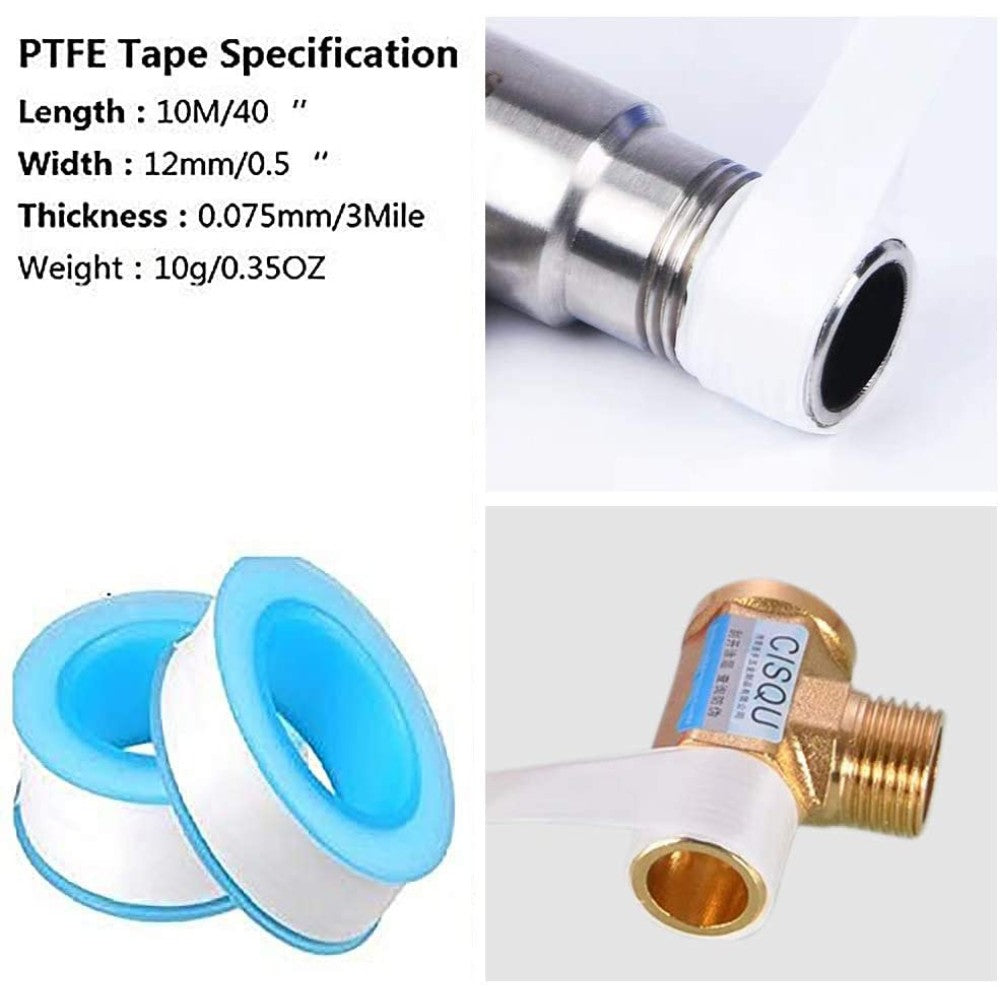 Teflon Tape, Thread Seal Tape, White, 2 Ea/Pack