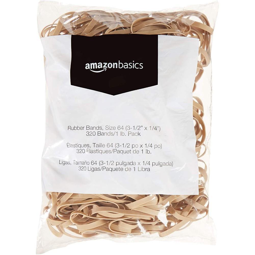 Amazonbasics Rubber Bands, Size 64 (3-1/2X1/4 Inch), 320 Bands/1 Lb. Pack, 3 -Pack - TagTorch