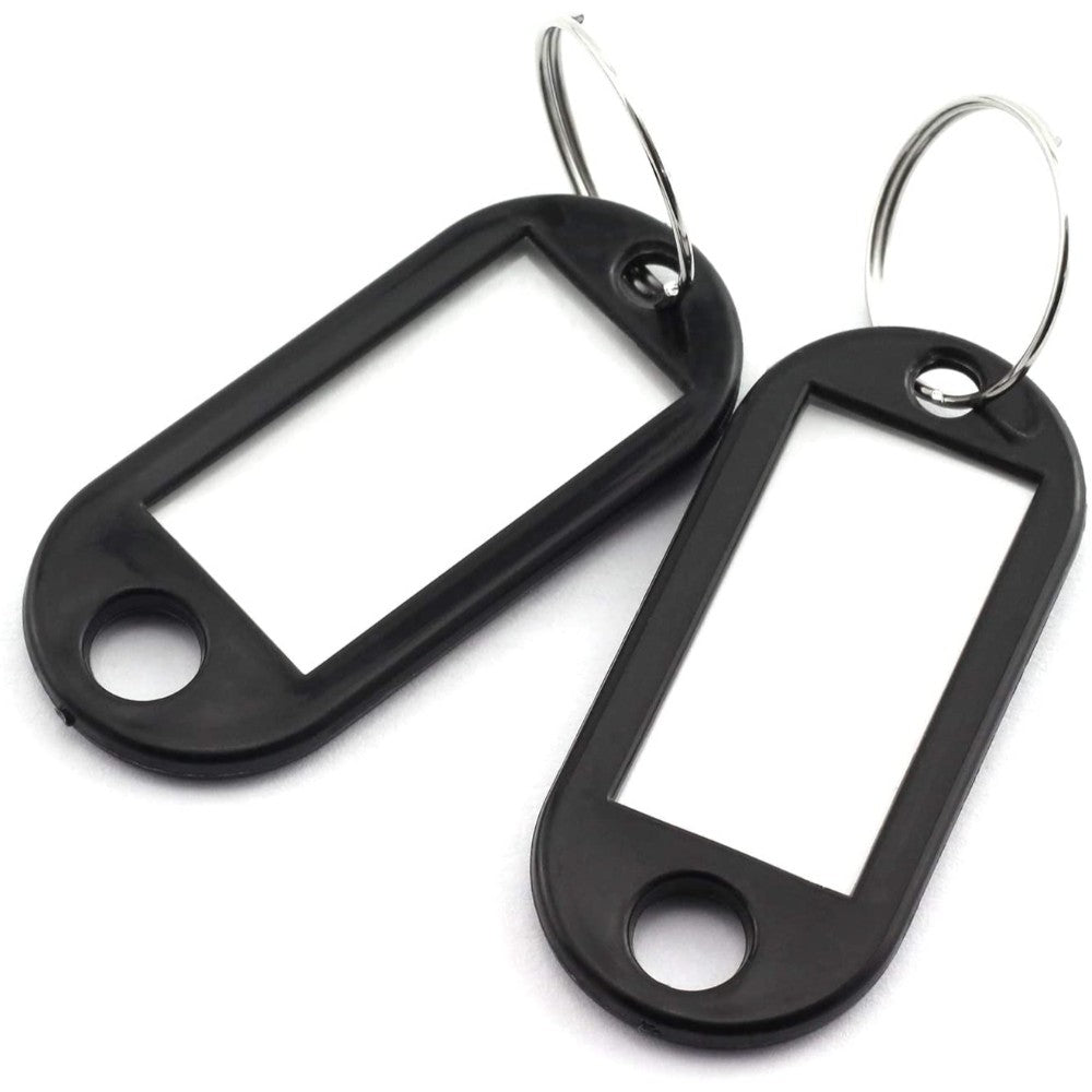 Lind Kitchen 40Pcs Blac Key Ring Label Tags Plastic Keys Holder