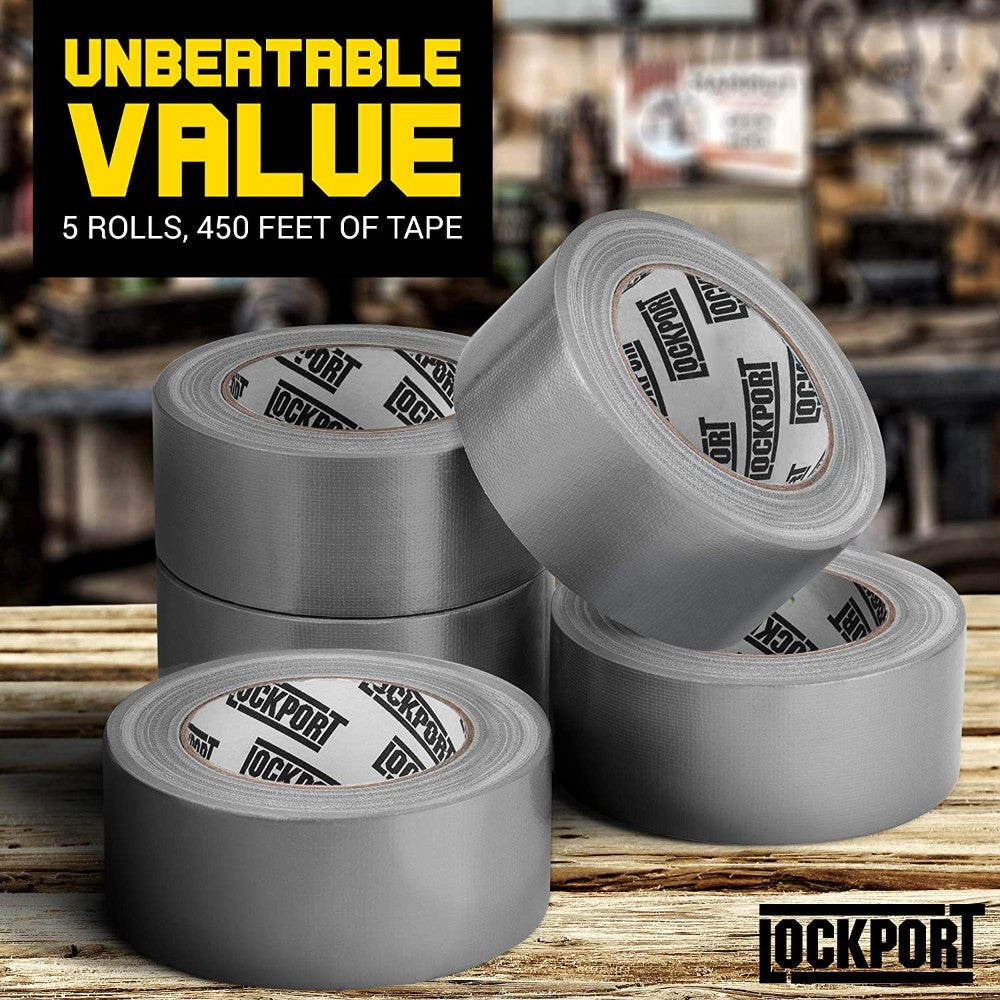 Heavy Duty Silver Duct Tape - 5 Roll Multi Pack Industrial Lot