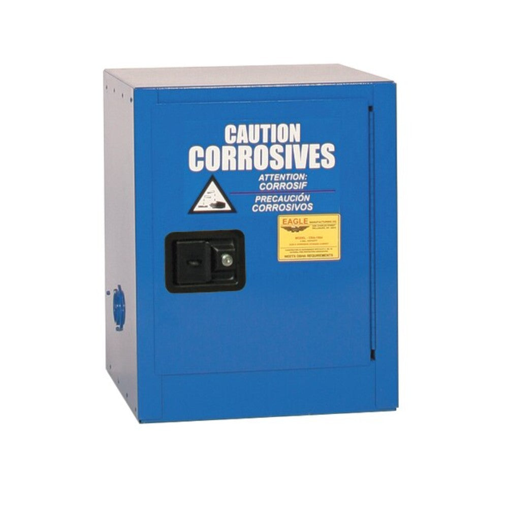 Bench Top Acid & Corrosive Metal Safety Cabinet - 4 Gallon, 1 Shelf, 1 Door, Self-Close, Blue, Model: Cra1903X