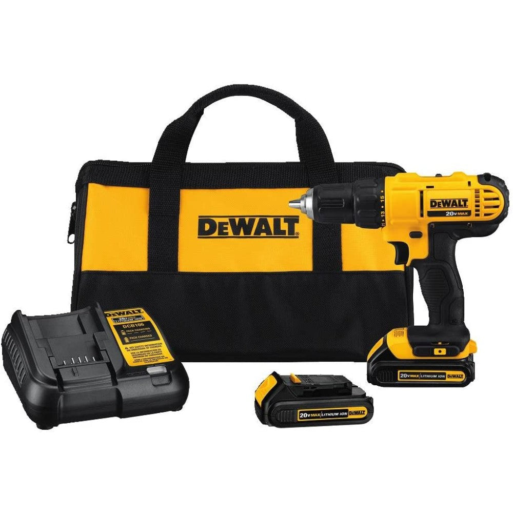 Compact Dril Set, Cordless, Lithium-Ion, 1/2 Inch, 20V