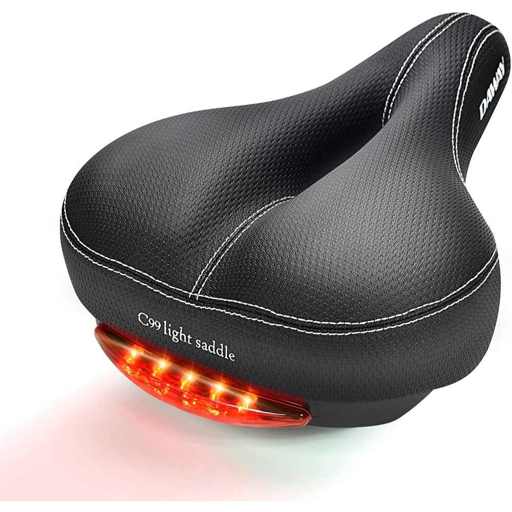 Daway Comfortable Men Women Bike Seat C99 Memory Foam Padded Leather Wide Bicycle