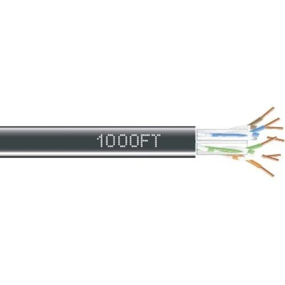 Cable, Cat6, Pvc, Black, 23 Awg, 550 Mhz, 1000 Feet EYN880A-PB1000, EYN880A-PB-1000