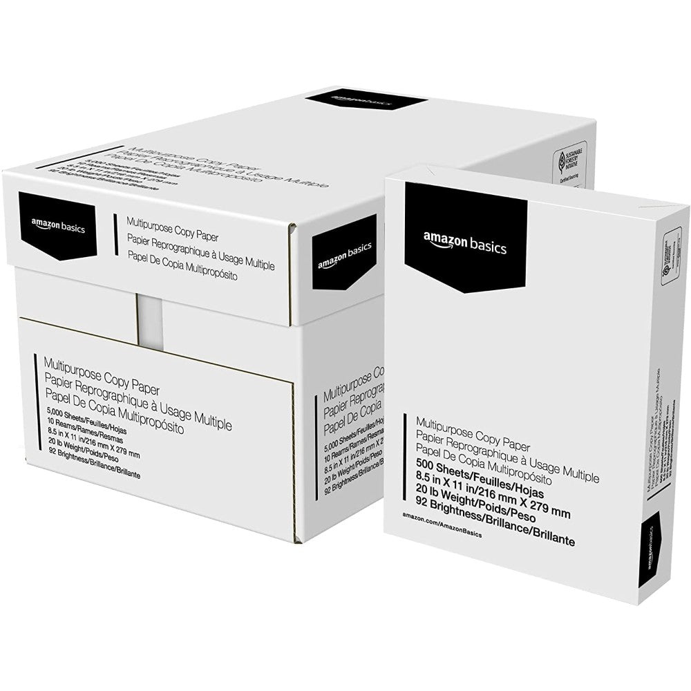 White 8.5 X11 ,500 Sheets, 20 Cartons With 10 Reams(@500Sheets/Ream) Per Carton. AZ8511205R-DenisParent