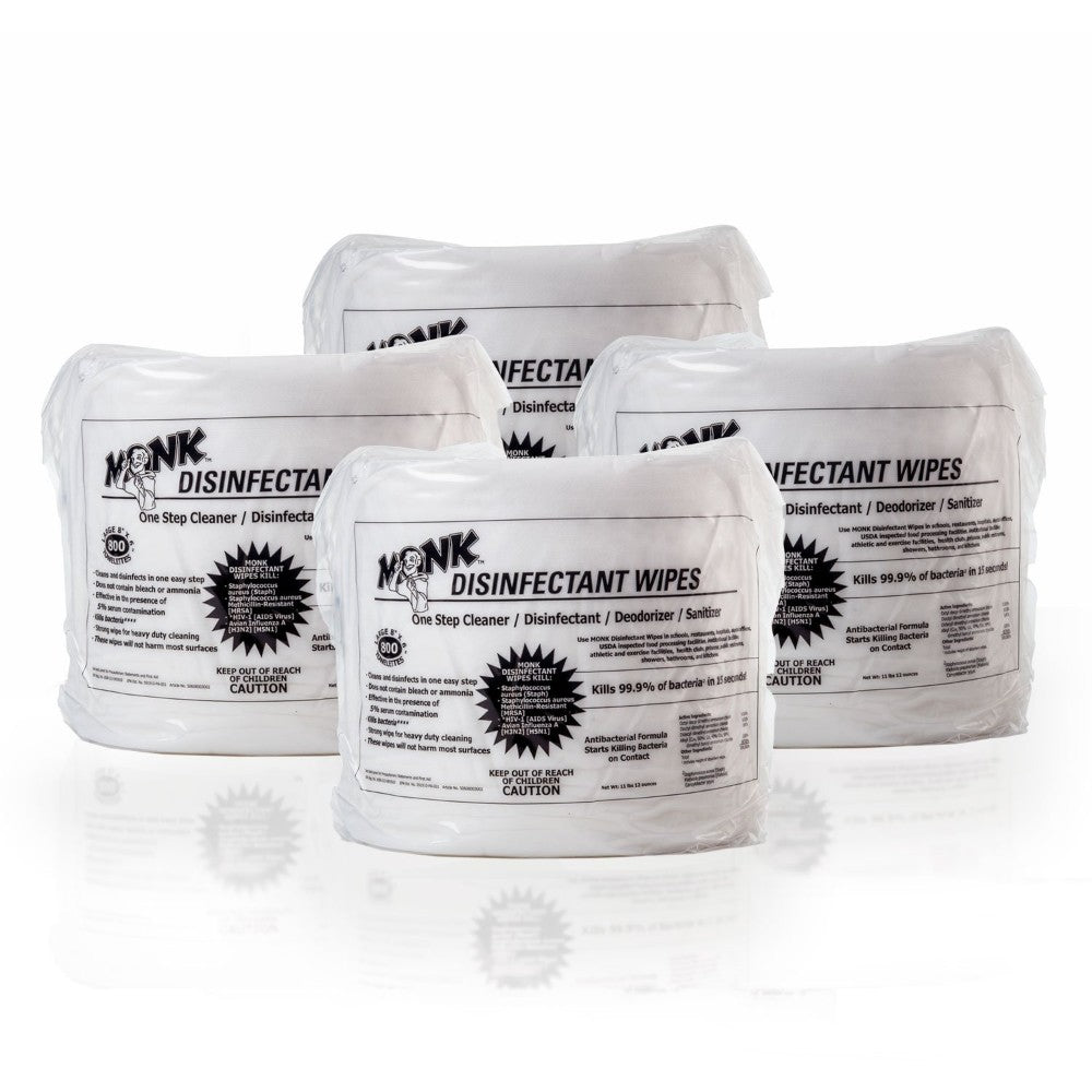 Monk Disinfecting Wipes, 800 Count Large 8" X 6" Lemon Breeze Scent Disinfectant Wipes (2 Refill Rolls) No Substitute. 69800R