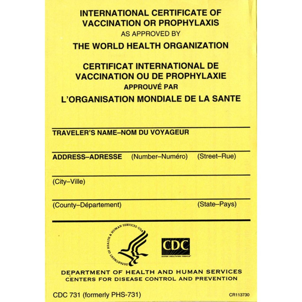 Books, Journals, Manuals And Periodicals International Certificate of Vaccination or Prophylaxis Approved by WHO