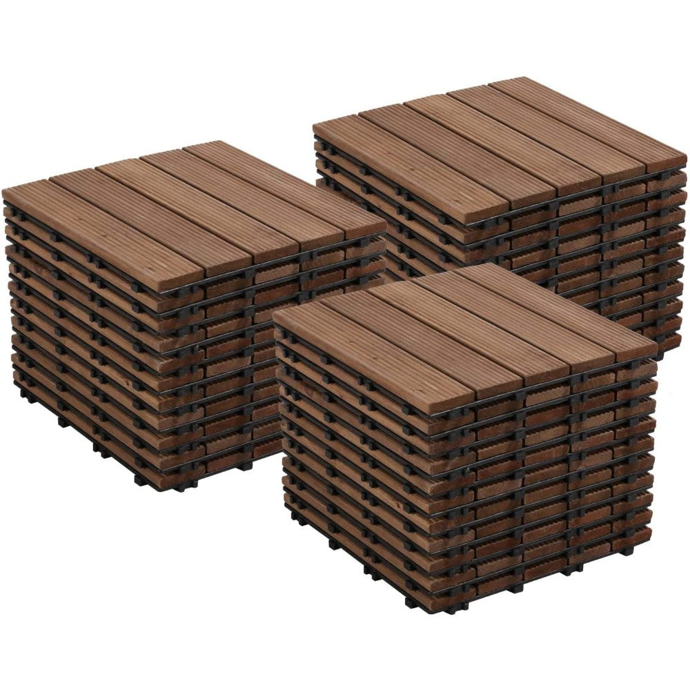 Dark Brown Wood Floor, Three Piece Interlocked, Ford Transit 148"Wb, With Dual Sliding Doors 742-112-4442.2