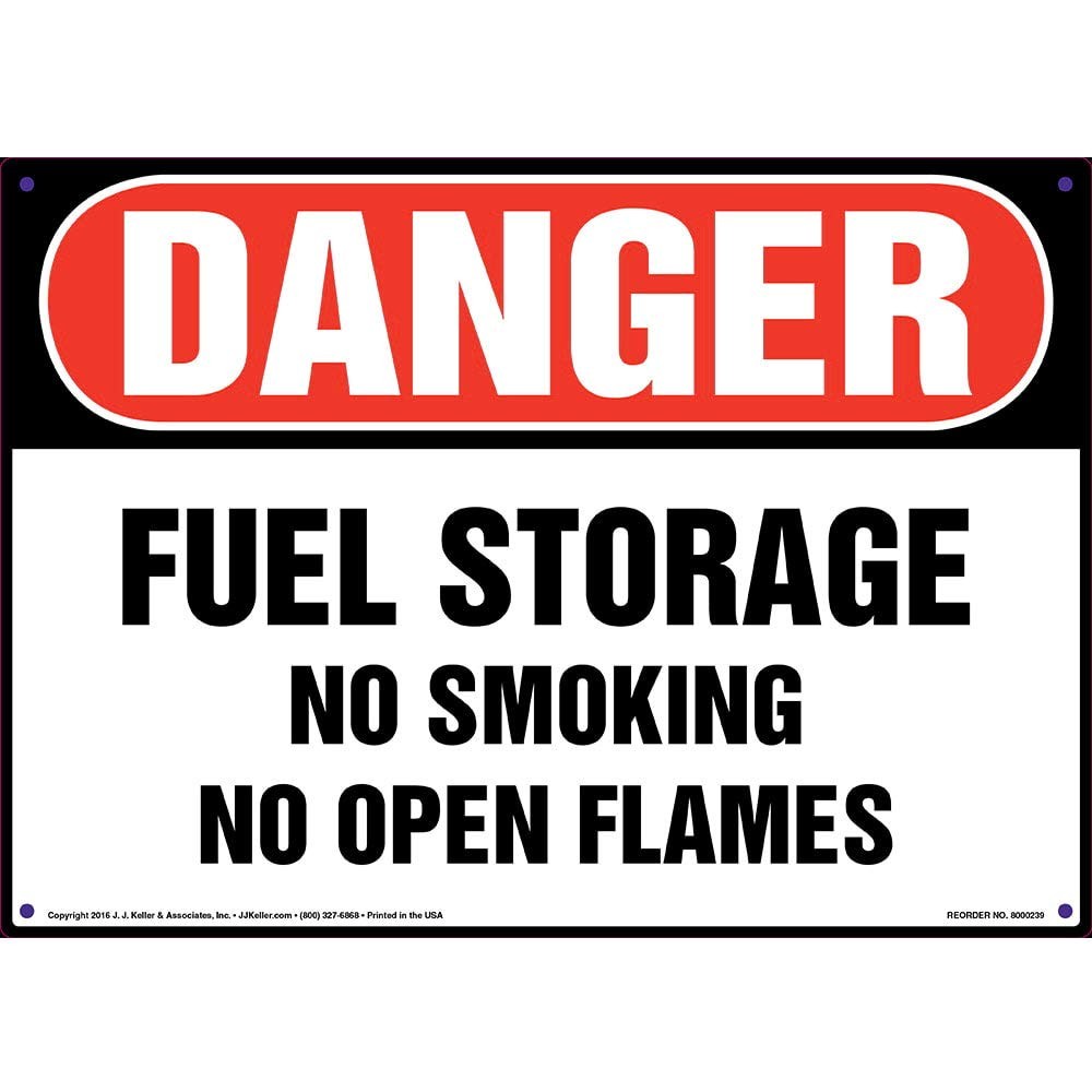 Danger: Fuel Storage, No Smoking/Open Flames Sign 8000239