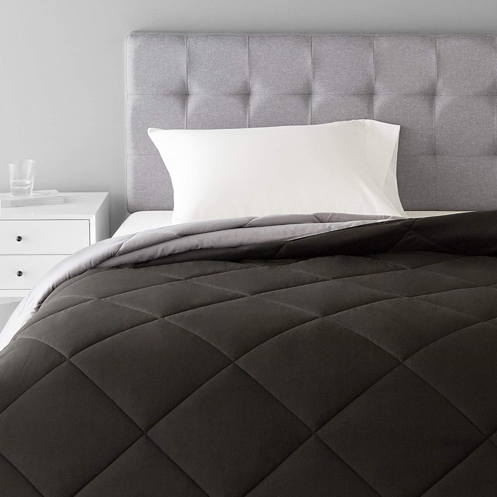 Reversible Microfiber Comforter Blanket-Twin Or Twin Xl, Black