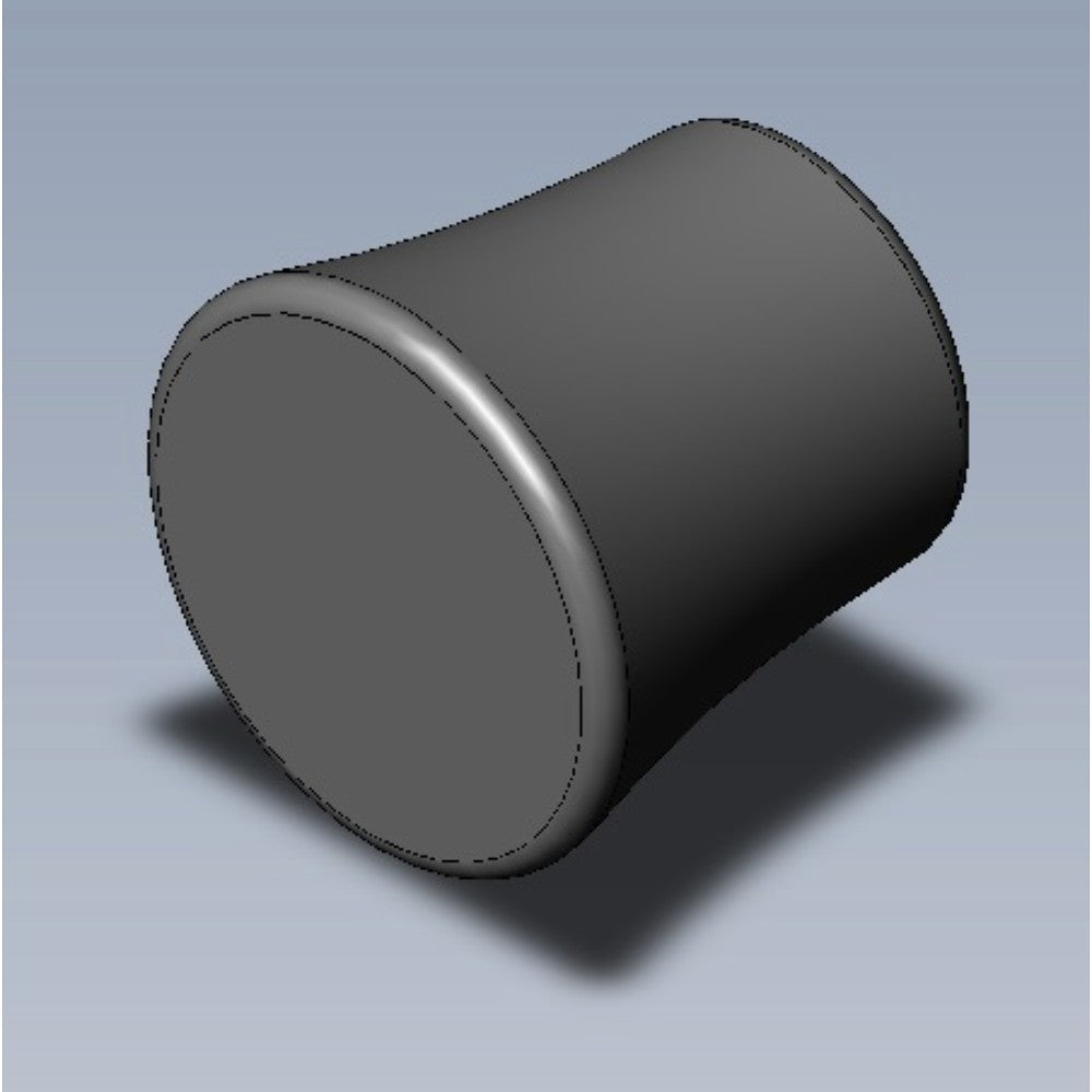 Knob, Tulip Style, Rubber Coated Metal, Grey, 1-1/2 X 3-1/2 Inches 7351401