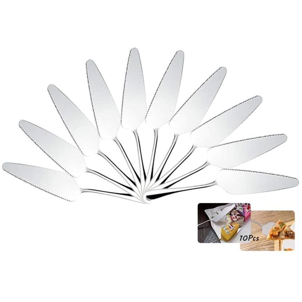10Pcs Stainless Steel Pie Cake Server 10Pcs Stainless Steel Pie Cake Server with Mirror Finished Onside with Fine Serrated Edge (10-PACK) - TagTorch