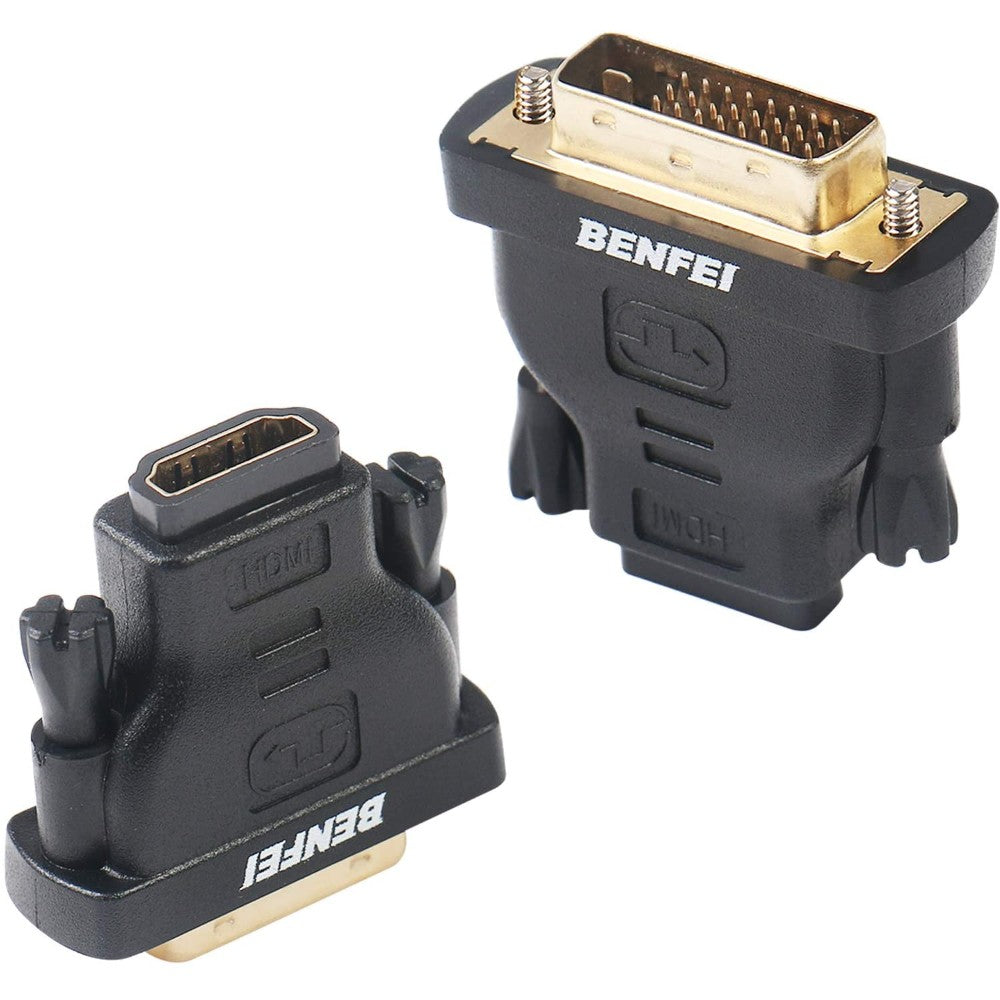 Dvi To Hdmi, Benfei Bidirectional Dvi (Dvi-D) To Hdmi Male To Female Adapter With Gold-Plated 2 Ea/Pack