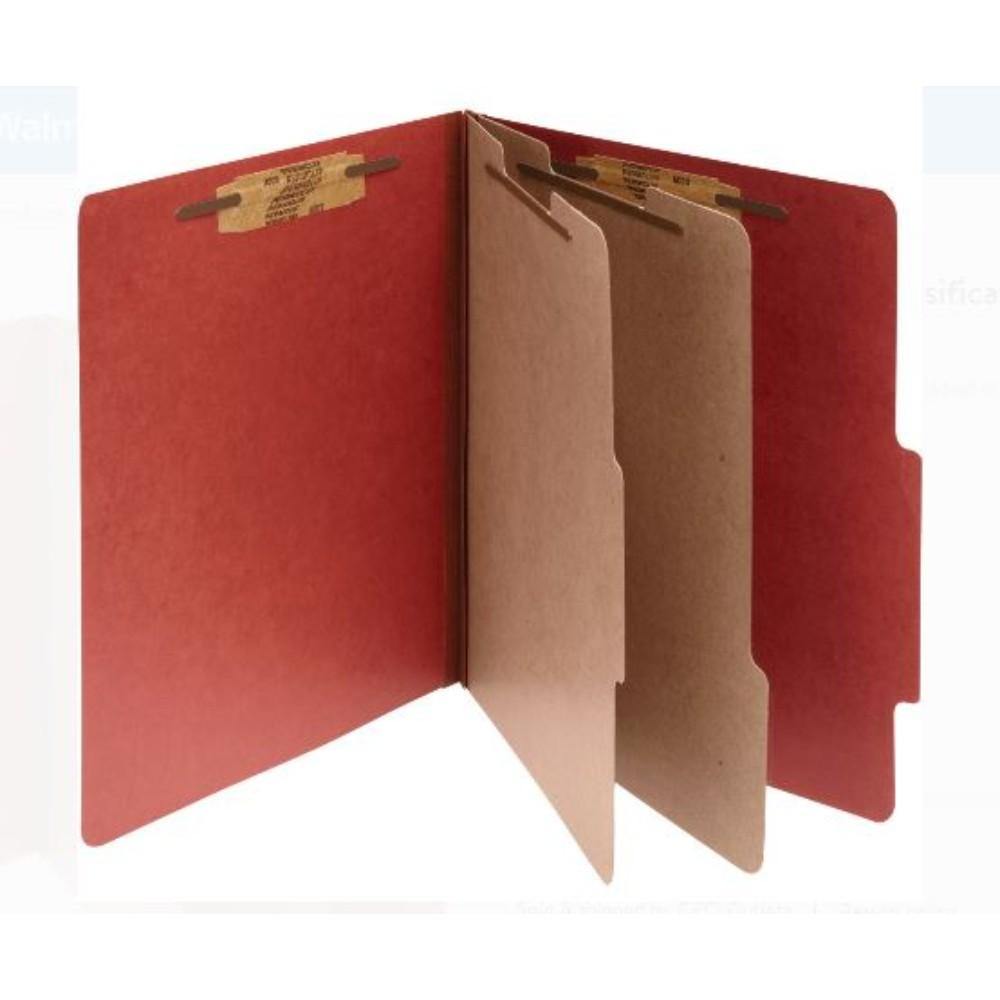 3" Expanding 2-Partition Classification Folders - Acco, Acc15036, 10 Each/Box, Earth Red - TagTorch