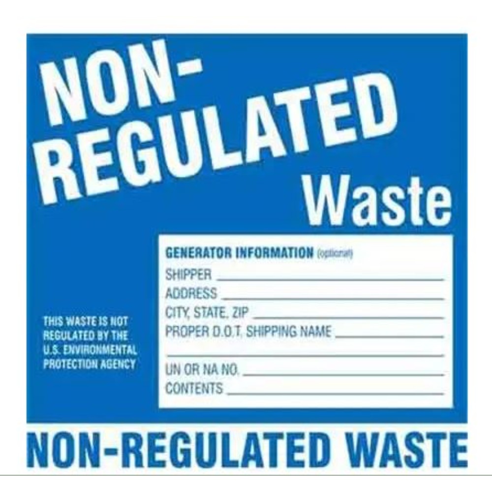 Hazardous Waste Labels - Label Non-Regulated Waste, 6" X 6", 100Ea / Pk.   Custom Labels. 60446