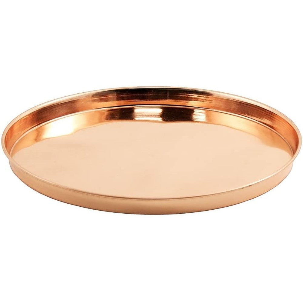 Copper Round Tray, 12-Inch