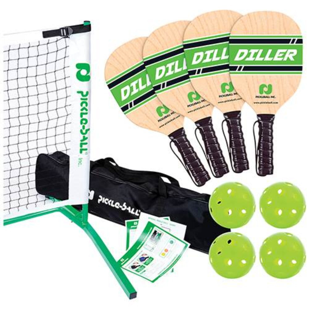Net & Frame Set, 3.0 Tournament, With Diller Wood Paddles. 1364661