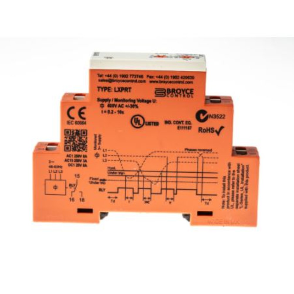 Relay, Thermal, 3 Phase, 280-520V, 8A LXPRT 280-520VAC