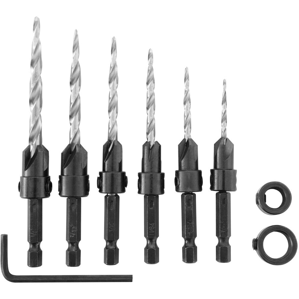 Countersink Set, Wood, High Speed Steel, 8 Pieces 1882792
