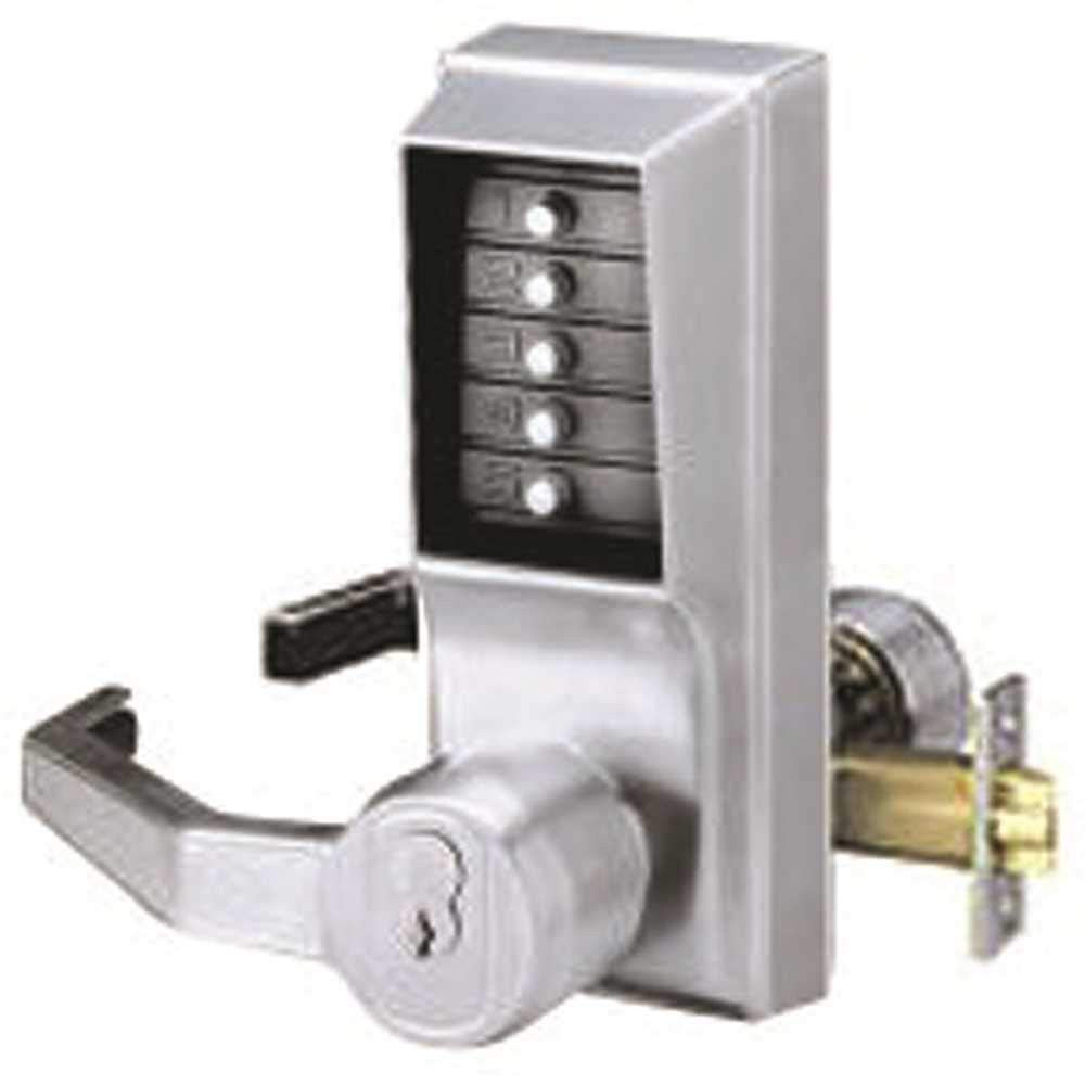 Push-Button Lockset - With Lh Lever And Key Option, Dull Chrome Finish, P/N: Ll-1021-B-26D-41, Ref.: #8114A8