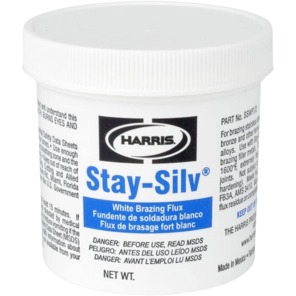 Flux, Brazing, White, 4 Oz SSWF1/4, SSWF1/4, SSWF1/4