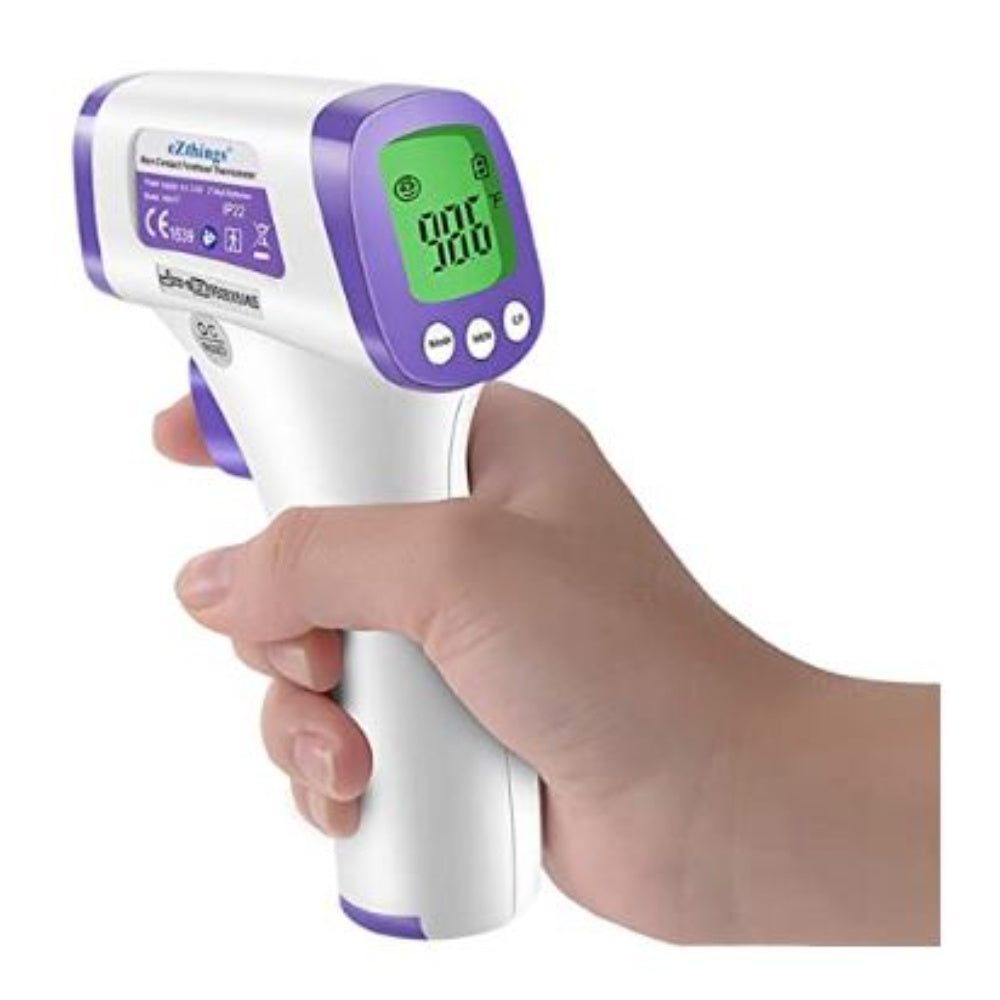 Ezthings Heavy Duty Lcd Display Non-Contact Infrared Forehead Thermometer (White, Heavy Duty)