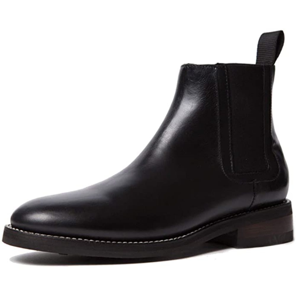 Boots, Mens, Chelsea, Leather, Black, Size 9 DUKE