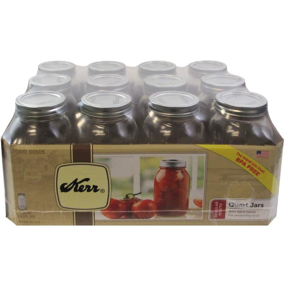 Kerr 1 Qt. (32 oz) Regular Mouth Canning Jars Set of 12 KER505