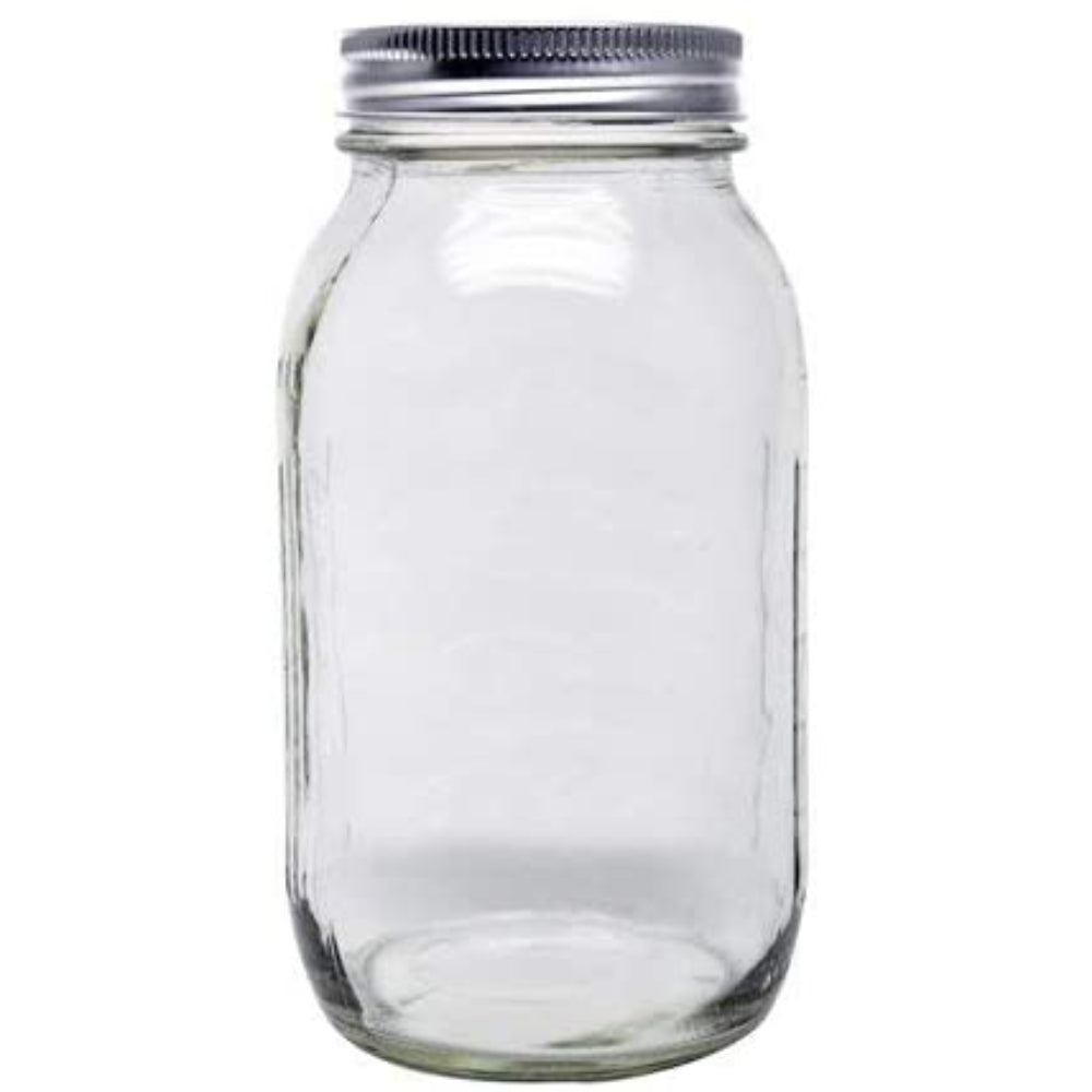 Ball Smooth-Sided Mason Jar with Lid and Band, Regular Mouth, 32 Ounces, 12 Count