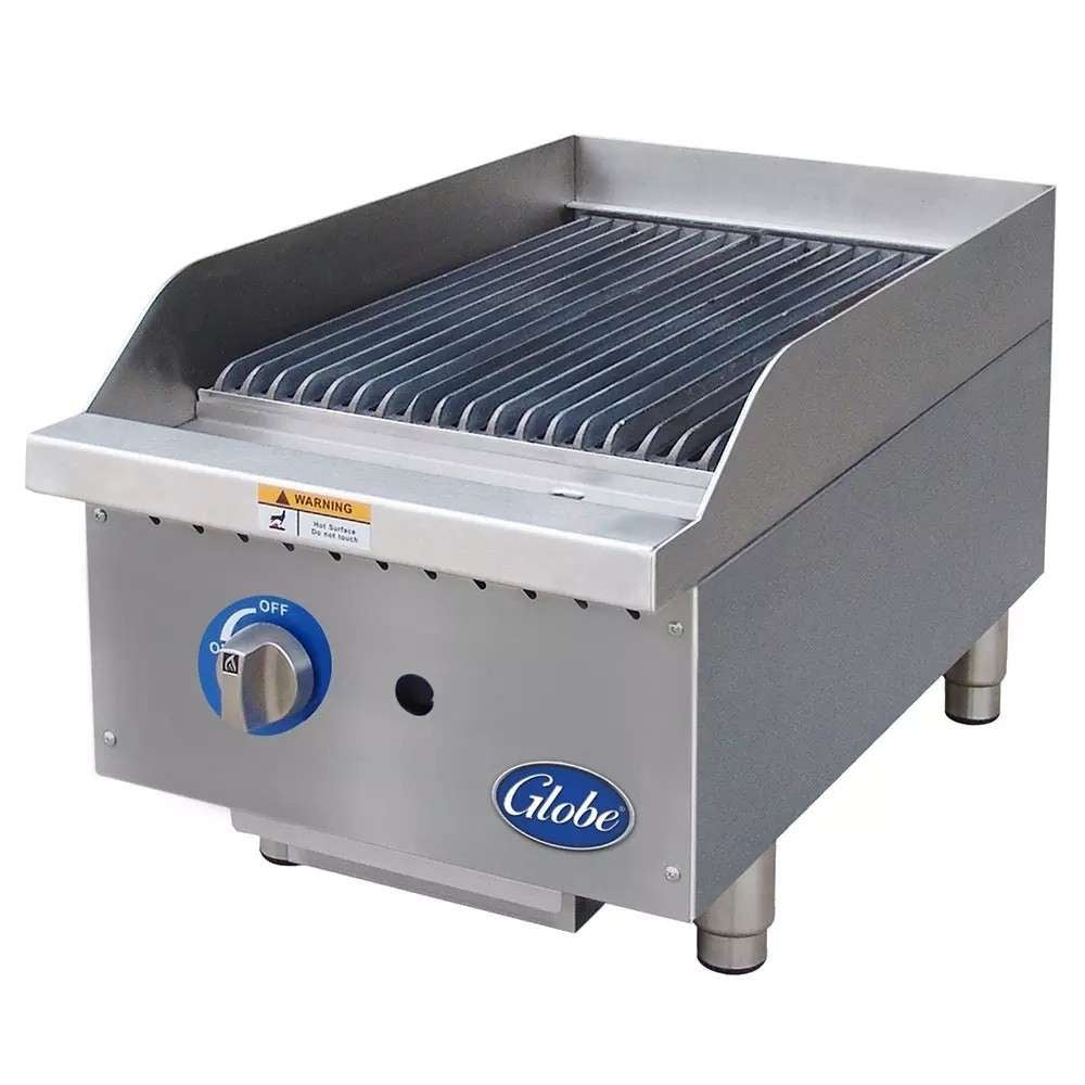 Globe 15" Lava Rock Gas Charbroiler 40,000 BTU GCB15G-RK